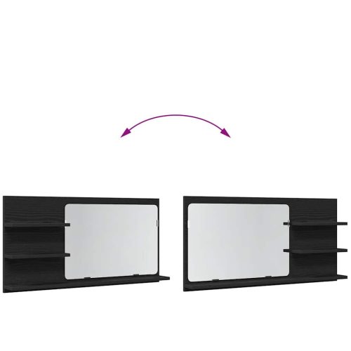  fekete tölgyfa fürdőszobai tükrös szekrény 90 x 11 x 45 cm