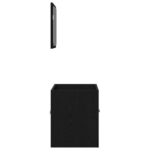  2 részes fekete tölgy szerelt fa fürdőszobai bútorszett