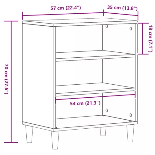  Széf Musta tammi 57 x 35 x 70 cm Faanyag