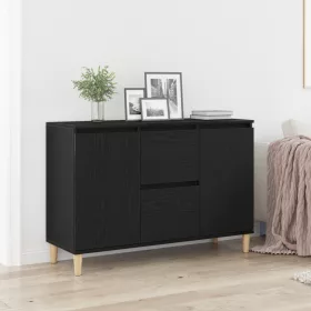  Fekete tölgy oldalszekrény 101x35x60 cm Műszaki fa