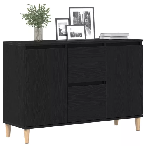  Fekete tölgy oldalszekrény 101x35x60 cm Műszaki fa