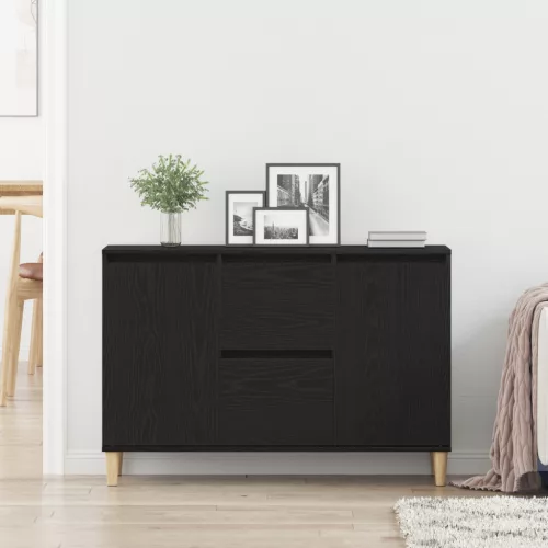  Fekete tölgy oldalszekrény 101x35x60 cm Műszaki fa