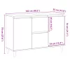  Fekete tölgy oldalszekrény 101x35x60 cm Műszaki fa