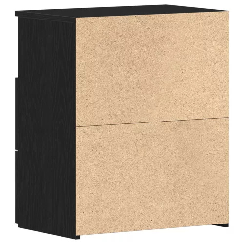  Éjjeli szekrények 2 db Fekete tölgy 50x32x60cm Mérnöki fa