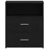  Éjjeli szekrények 2 db Fekete tölgy 50x32x60cm Mérnöki fa