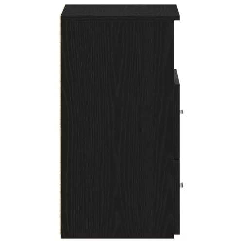  Éjjeli szekrények 2 db Fekete tölgy 50x32x60cm Mérnöki fa
