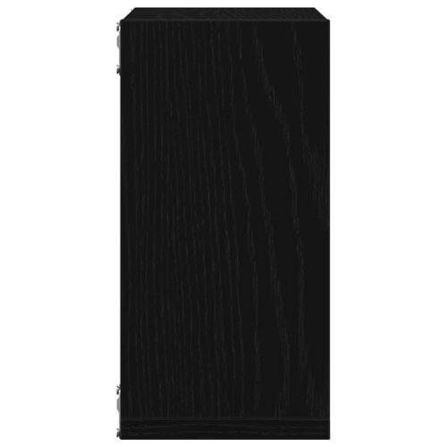  4 db fekete tölgyszínű szerelt fa fali kockapolc 30x15x30 cm