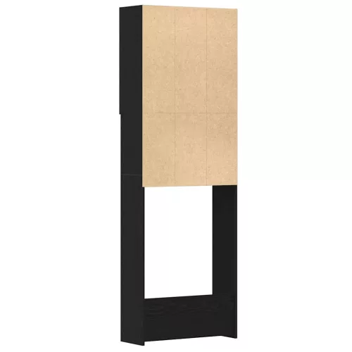  fekete tölgy színű mosógépszekrény 64 x 25,5 x 190 cm