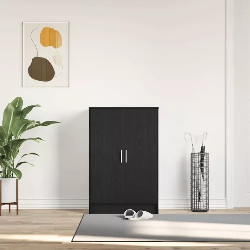  fekete tölgy szerelt fa cipőszekrény 60x35x92 cm