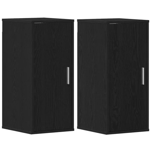  2 db fekete tölgy szerelt fa cipőszekrény 32x35x70 cm