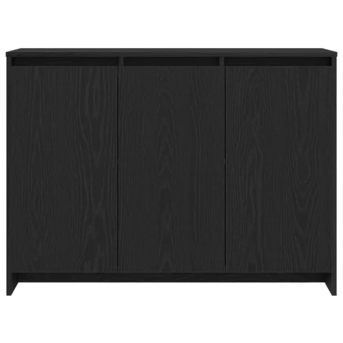  Fekete Tölgy Büfé 102x33x75 cm Műanyag Fa