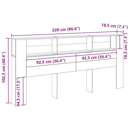  Fejtámla Szekrény Régi Fa 220x18,5x104,5 cm