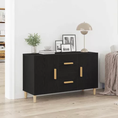  fekete tölgy szerelt fa tálalószekrény 100 x 36 x 60 cm