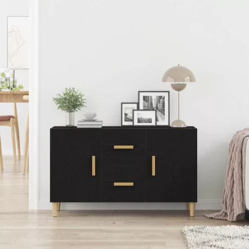  fekete tölgy szerelt fa tálalószekrény 100 x 36 x 60 cm