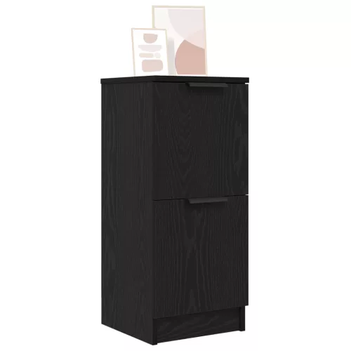  2 darabos oldalszekrény fekete tölgy színben, 30x30x70 cm, mérnöki fa anyagból készült