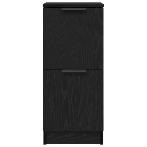  2 darabos oldalszekrény fekete tölgy színben, 30x30x70 cm, mérnöki fa anyagból készült