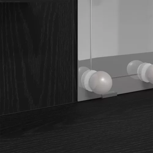  LED világításos Sminktükör Fekete Tölgy 96x40x142 cm