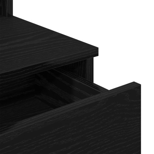  LED világításos Sminktükör Fekete Tölgy 96x40x142 cm