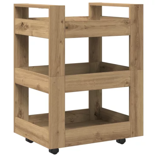  Konyhai Kocsi Kézműves Tölgy 60x45x80 cm Műanyag