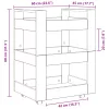  Konyhai Kocsi Fekete Tölgy 60x45x80 cm Összeszerelt Fa