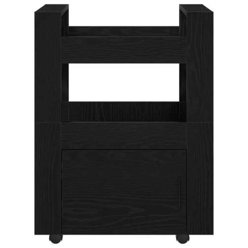  Konyhai Kocsi Fekete Tölgy 60x45x80 cm Mérnöki Fa
