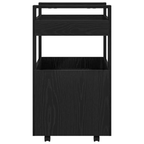  Konyhai Kocsi Fekete Tölgy 60x45x80 cm Mérnöki Fa
