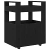 Konyhai Kocsi Fekete Tölgy 60x45x80 cm Mérnöki Fa