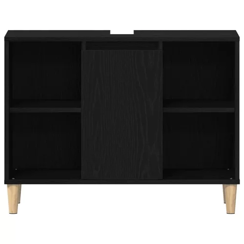  fekete tölgyfa mosdószekrény 80 x 33 x 60 cm