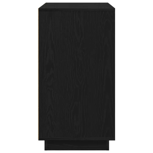  Oldalszekrény Fekete Tölgy 80x34x75 cm Műszaki Fa