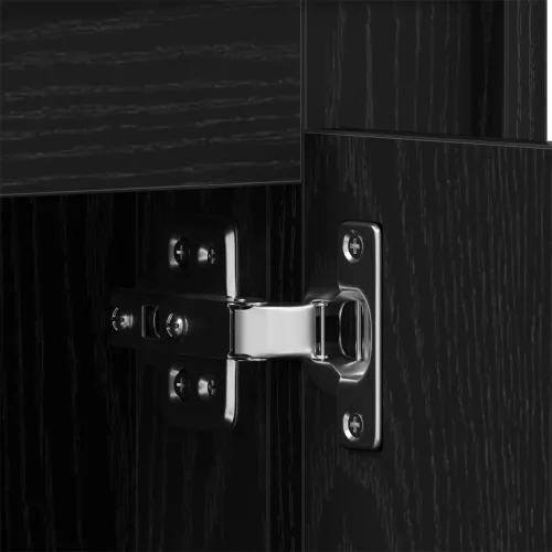  Oldalszekrény Fekete Tölgy 80x34x75 cm Műszaki Fa