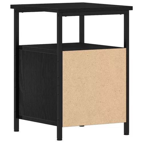  fekete tölgyszínű szerelt fa éjjeliszekrény 34x35,5x50 cm