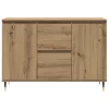  Oldalszekrény Ajtókkal és Fiókokkal, Mesteri Tölgy 101,5x35x70 cm