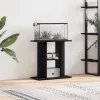  fekete tölgy szerelt fa akváriumtartó állvány 60x30x60 cm