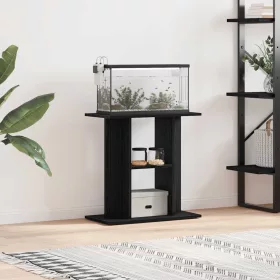    fekete tölgy szerelt fa akváriumtartó állvány 60x30x60 cm