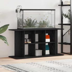  fekete tölgy szerelt fa akváriumi állvány 120x40x60 cm
