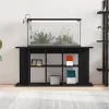  fekete tölgy szerelt fa akváriumi állvány 120x40x60 cm