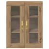  Falra Szerelhető Szekrény Üveg Ajtókkal Kézműves Tölgy 69,5x34x90 cm
