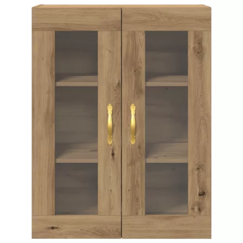  Falra Szerelhető Szekrény Üveg Ajtókkal Kézműves Tölgy 69,5x34x90 cm