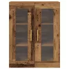  Fali Keverőszekrény Üveges Ajtókkal Régi Fa 69,5x34x90 cm