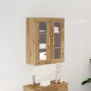  Falra Szerelhető Szekrény Üvegajtókkal Kézműves Tölgy 69,5x34x90 cm