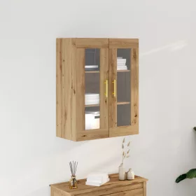    Falra Szerelhető Szekrény Üvegajtókkal Kézműves Tölgy 69,5x34x90 cm