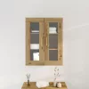  Falra Szerelhető Szekrény Üvegajtókkal Kézműves Tölgy 69,5x34x90 cm