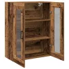  Falra Szerelhető Szekrény Üvegajtókkal - Régi Fa - 69.5x34x90 cm