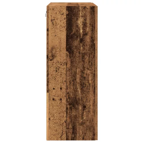  Falra Szerelhető Szekrény Üvegajtókkal - Régi Fa - 69.5x34x90 cm