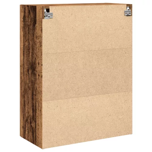  Falra Szerelhető Szekrény Üvegajtókkal - Régi Fa - 69.5x34x90 cm