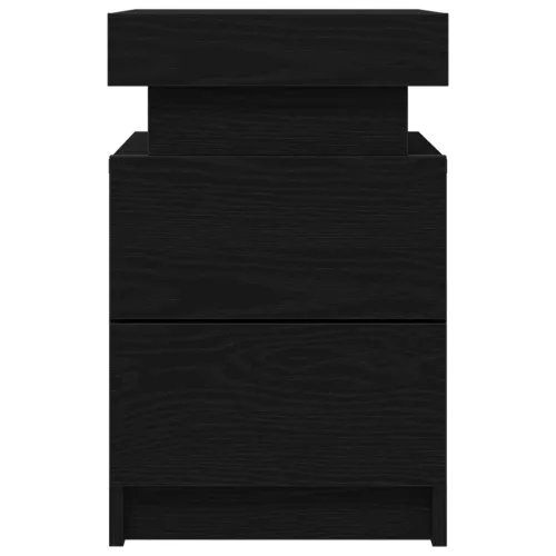  Éjjeli asztal LED világítással Fekete tölgy 35x39x55 cm