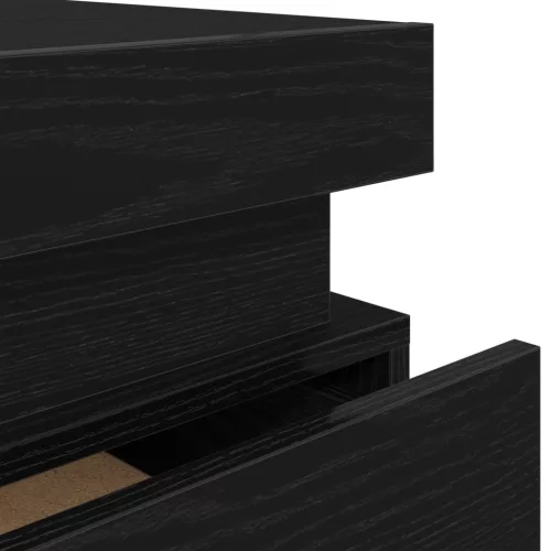  Éjjeli asztal LED világítással Fekete tölgy 35x39x55 cm