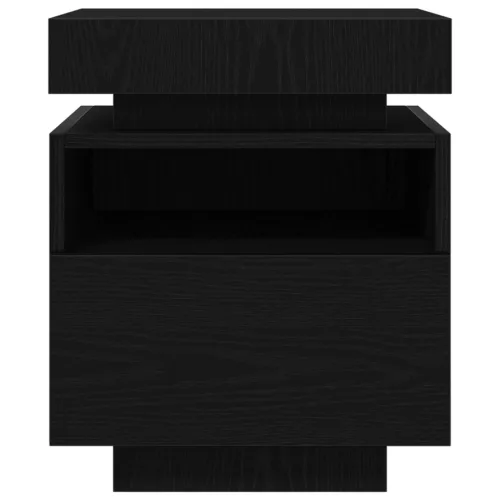  Éjjeli asztal LED világítással Fekete tölgy 40x39x48,5 cm