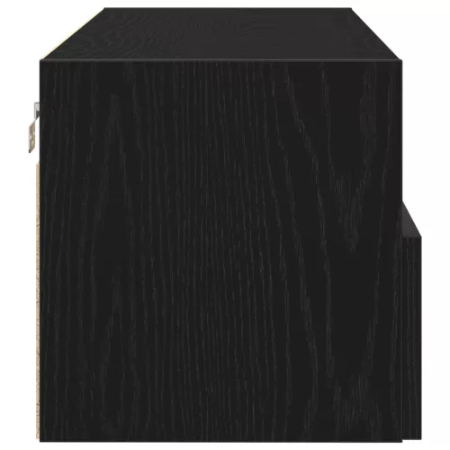  TV Fali Szekrény Fekete Tölgy 100x30x30 cm Műanyag Fa