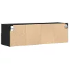  TV Fali Szekrény Fekete Tölgy 100x30x30 cm Műanyag Fa